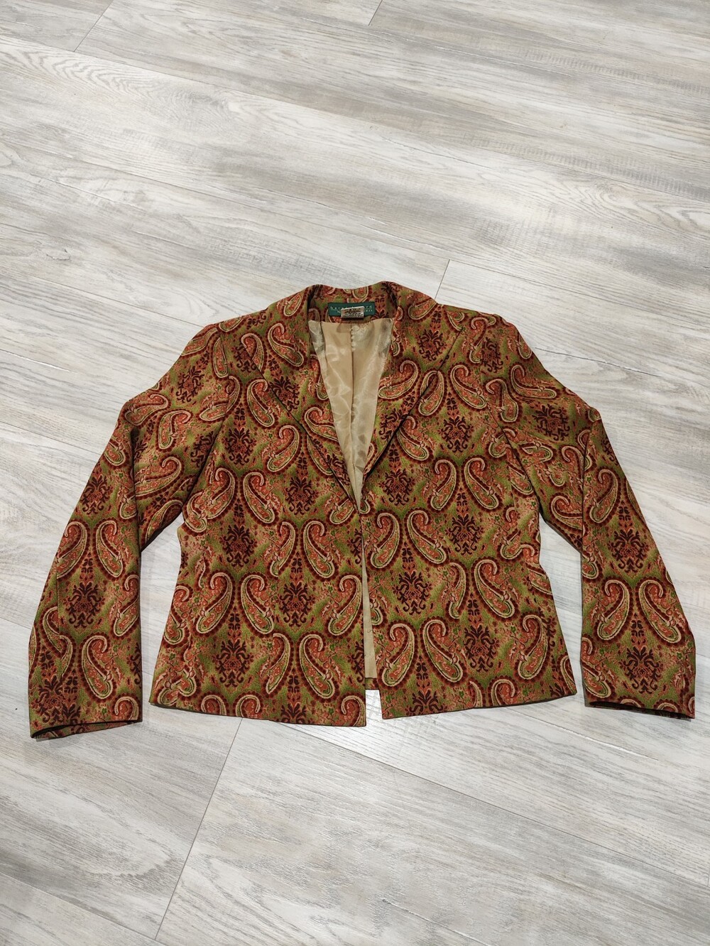 VINTAGE EUC Harve Benard by Benard Holtzman Multicolor Paisley Jacket Size 10